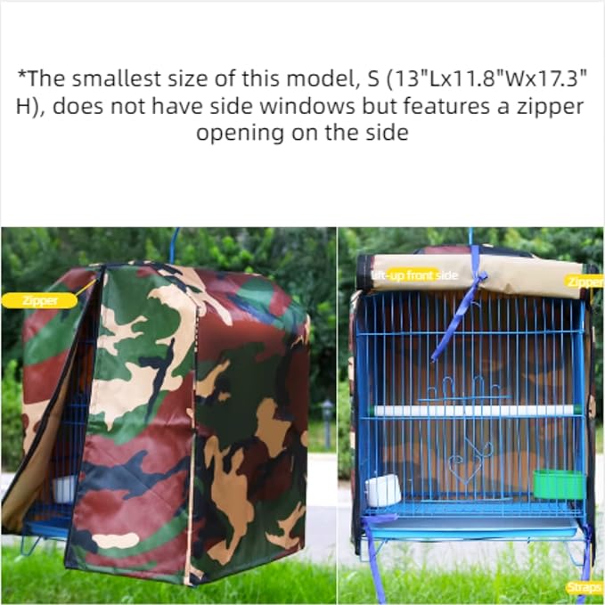MANON ROSA Bird Cage Cover - Lightproof Birdcage Covers Nighttime- Ideal for Parrots Cockatiels Parakeets Cockatoos Lovebirds Finches Budgerigars Conure (S(13" Lx11.8 Wx17.3 H),Blue)