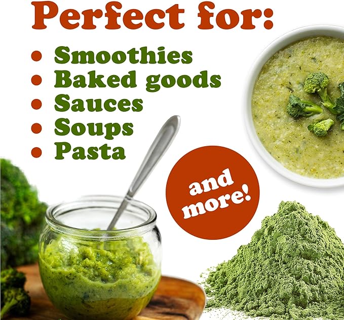 Food to Live Broccoli Powder, 1 Pound – Nutrient-Rich Green Superfood for Smoothies, Shakes and Cooking, High in Fiber, Vitamins and Antioxidants, Vegan, Kosher, Bulk