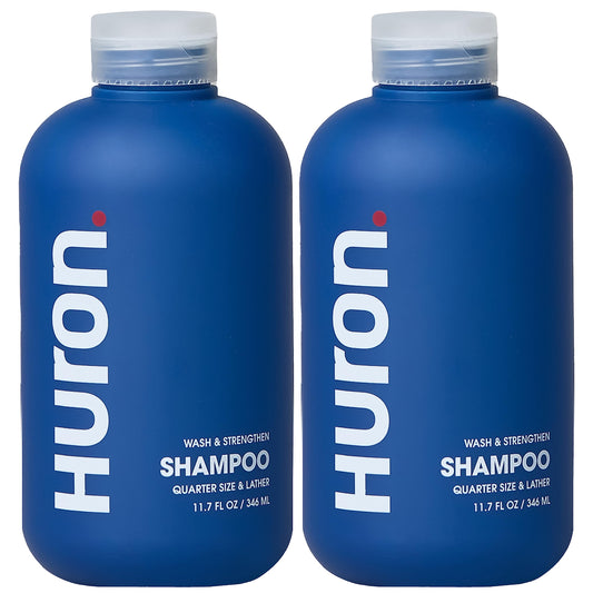 Huron Men 'S Daily Shampoo For Full & Strong Hair - Nourishing Shampoo With Argan Oil & Vitamins E And B5 - 11.7Oz (2 Pack)
