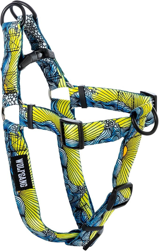 Wolfgang Heavy Duty Adjustable Dog Harness, Pull-Tested to Over 800 lbs for Walking & Training, DawnPatrol Print, Large
