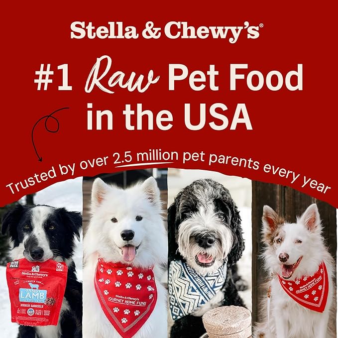 Stella & Chewy's Freeze-Dried Raw Surf & Turf Meal Mixers - Dog Food Topper and Mixer - Made with 95% Grass-Fed Beef & Wild-Caught Salmon - Perfect for Picky Eaters - Grain-Free - 18 oz