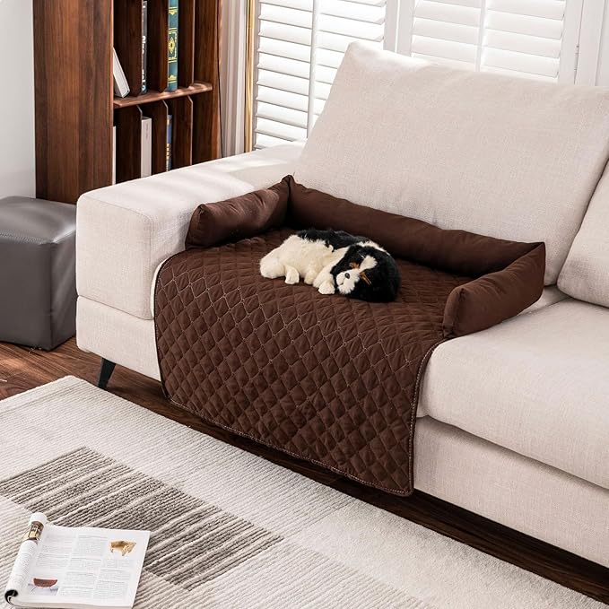 Dog Bed Cover & Couch Protector - Anti-Slip & Waterproof Pet Pad, Cozy Nest for Dogs, Ideal for Sofa, Bed & Car Seat Cushion - Furniture Protector Red L