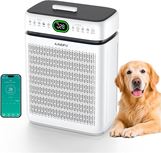Air Purifiers for Home Large Room Up to 3500 Sq Ft with Washable Filters,Double-Sided HEPA with PM 2.5 Display Air Quality Sensor,Smart WiFi APP,Air Cleaner for Pets,Hair,Dust,Smoke,Dorm room,Office