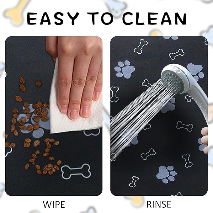 Pet Cat Dog Food Mat Non Slip Mat for Dog Water Bowl Mat Quick Dry Absorbent Cat Feeding Mat, 18.1 * 11.8 in, Red