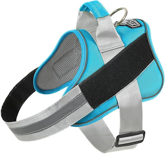 Bolux Dog Harness, No-Pull Reflective Dog Vest, Breathable Adjustable Pet Harness with Handle for Outdoor Walking - No More Pulling, Tugging or Choking (OceanicBlue, X-Small (Pack of 1))