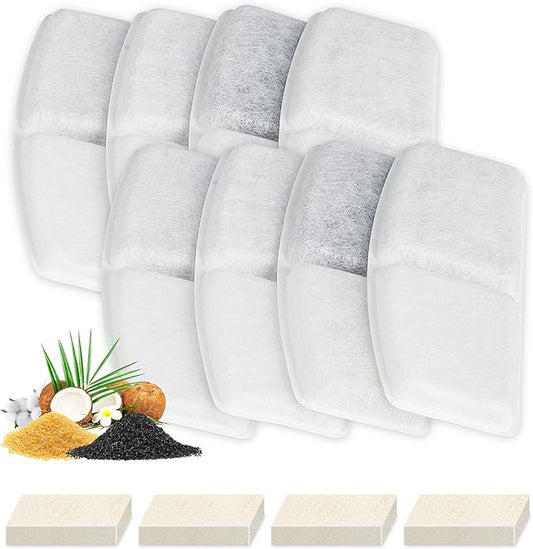 Cat Water Fountain Filters, 8 Pack Replacement Filters for Pet, Pre-Filter Sponges Set for Stainless Steel 67oz, 88oz, 95oz, 135oz Automatic Dog Pet Fountain Water Dispenser