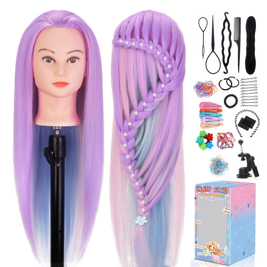 Mannequin Head, Topdirect 29'' Hair Mannequin With Hair Manikin Head Cosmetology Hair Doll Head To Practice On Styling Hairdress