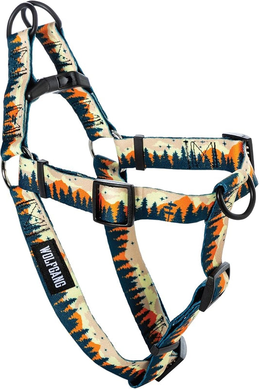 Wolfgang Heavy Duty Adjustable Dog Harness, Pull-Tested to Over 800 lbs for Walking & Training, Overland Print, Extra Large