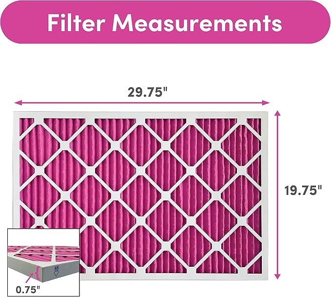 Colorfil 20x30x1 Air Filter (4-Pack) | Made in the USA | Color Changing | Remove Cat and Dog Odor | MERV 8 for Pet Hair Dander and Dust | 19.75"x29.75"x0.75" Exact Size