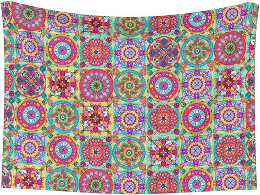 Boho Throw Blanket - Colorful Bohemian Floral Blanket for Dog Cat Pet Blankets 40x30 for Couch Sofa Bed