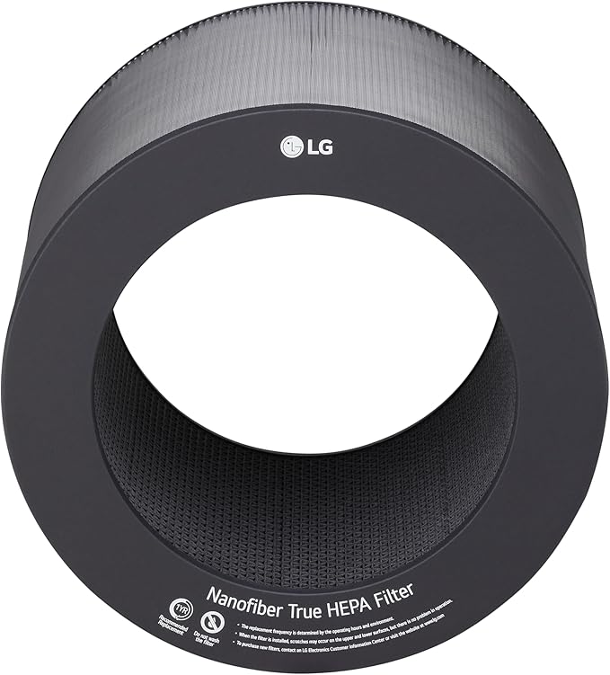 LG PuriCare 360 Air Purifiers for Home, Large and Small Room, Bedroom, Up to 2,059 ft² in 1 Hr with NanoFiber True HEPA Filter, 360 Degrees of Filtration, WiFi, Air Quality Monitor, Low Noise
