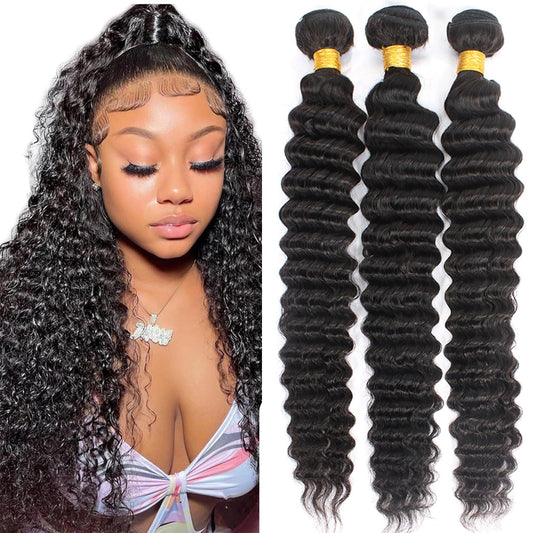 12A Brazilian Virgin Hair Pineapple Deep Wave 3 Bundles 22'' 24'' 26'' Virgin Brazilian Remy Human Hair Bundles 100% Unprocessed