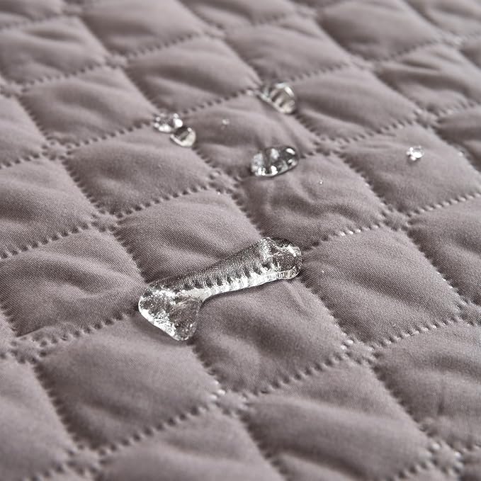 GIBZ Water Resistant Dog Bed Blanket Cover Large Anti Slip Pet Furniture Protector Washable Cat Quilted Mat for Couch, Khaki, 210x305cm