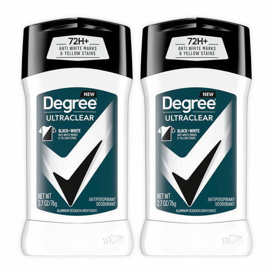 Degree Men Ultraclear Antiperspirant Deodorant Black+White 2 Count 72-Hour Sweat & Odor Protection Antiperspirant For Men With M