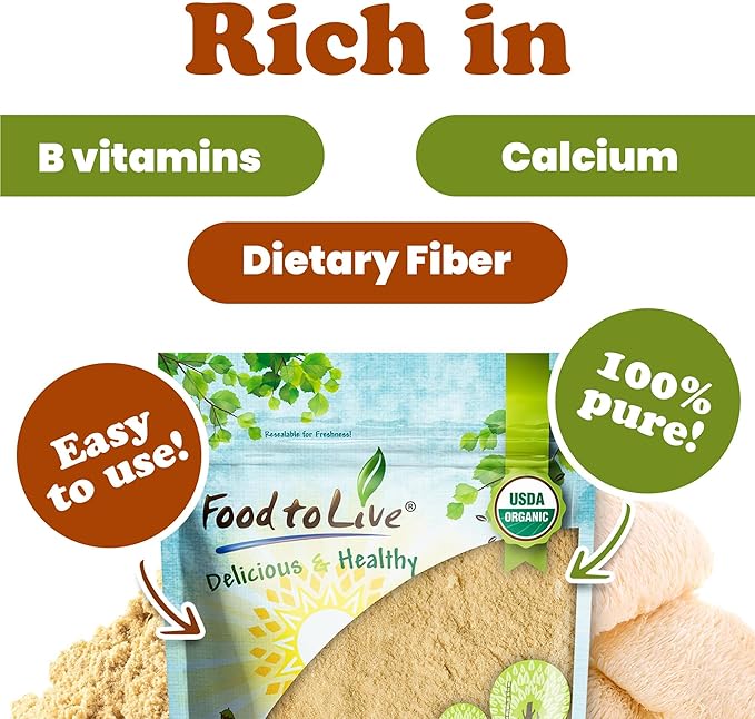 Food to Live - Organic Lion's Mane Mushroom Powder, 16 Pounds - Elevate Your Brain Wellness with Premium, Non-GMO, Natural, and Vegan Superfood to Better Focus