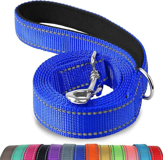 Joytale Dog Leash, 6 FT Double-Sided Reflective, Padded Handle Nylon Heavy Duty Leashes for Small Dogs Walking, Navy Blue