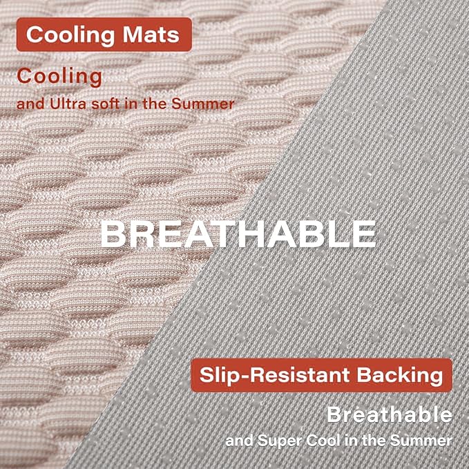 MICROCOSMOS Pet Cooling Mat & Sleeping Pad- Breathable Bubble Surface, EZ Clean. Keep Cooling for Pets, Kids and Adults in Summer.(Brown, 48" x 24")