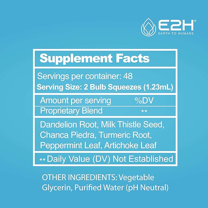 E2H Liver Support Supplement with Milk Thistle - Liver Cleanse Detox & Repair - Artichoke Extract, Dandelion Root, Chanca Piedra, and More - Absorbent Liquid Formula (3 Bottles)