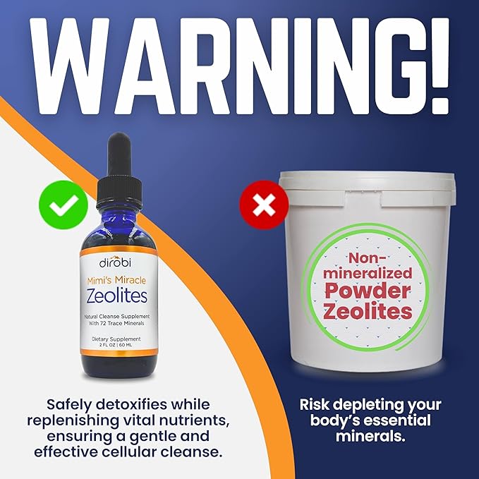 Mimi's Miracle Zeolites: Micronized Zeolite Supplement Liquid with 70 Trace Minerals - Supports Cell Restoration, Immune & Digestive Tract Health - (2 oz Bottle, 30 Day Supply)