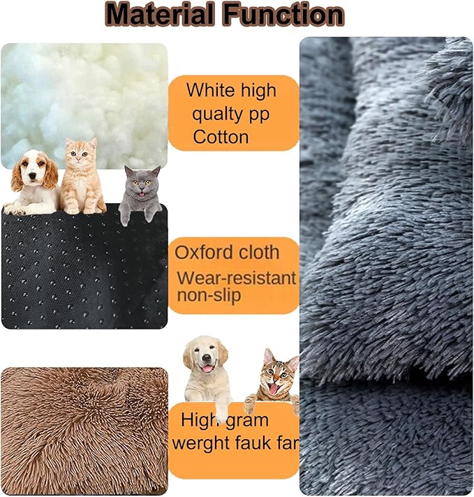 Dog Crate Mat, Dog Bed for Large Dogs, Comfy Fluffy Kennel Pad Anti-Slip for Dog beds & Furniture, Quilted Dog Bed for Pets for Medium/Small Dogs Cats (Color : Coffee, Size : 30x21)