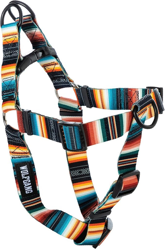 Wolfgang Heavy Duty Adjustable Dog Harness, Pull-Tested to Over 800 lbs for Walking & Training, LostArt Print, Small