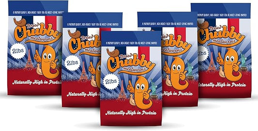 Chubby Dried Mealworms 10 lbs – Premium EU-Grown Non-GMO Protein Treats for Chickens, Ducks, Wild Birds & Reptiles – High-Protein Chicken Feed Snack for Laying Hens