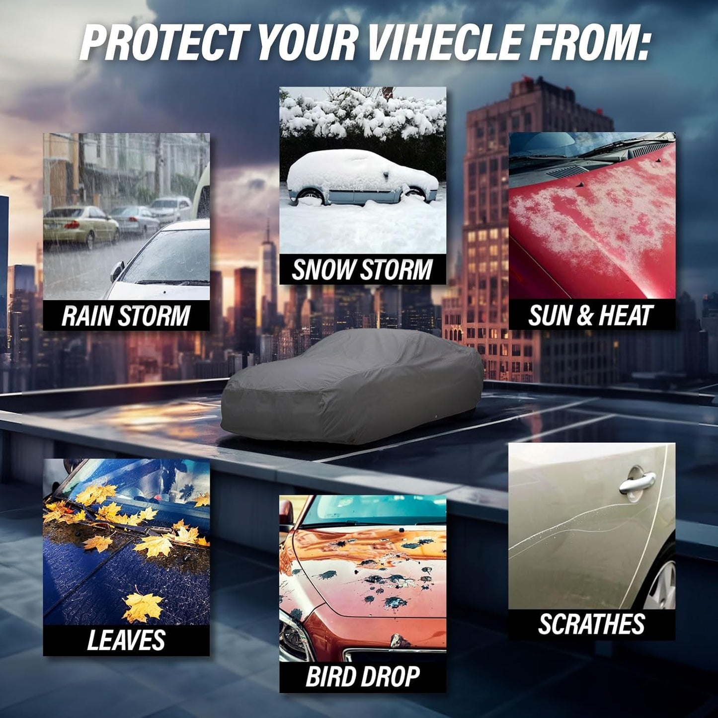 Supreme Full Car Cover - Semi Custom Fit for Chevrolet Tahoe 4-Door SUV (2007-2014) | All-Weather Protection: Waterproof, Dustproof, Windproof, UV-Resistant | Includes Accessories