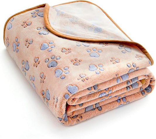 Allisandro Luxurious Dog Blanket, 350 GSM Super Fuzzy Microplush Fleece Pet Blankets for Small Medium Large Dogs and Cats, Brown, 64 x 40 Inches