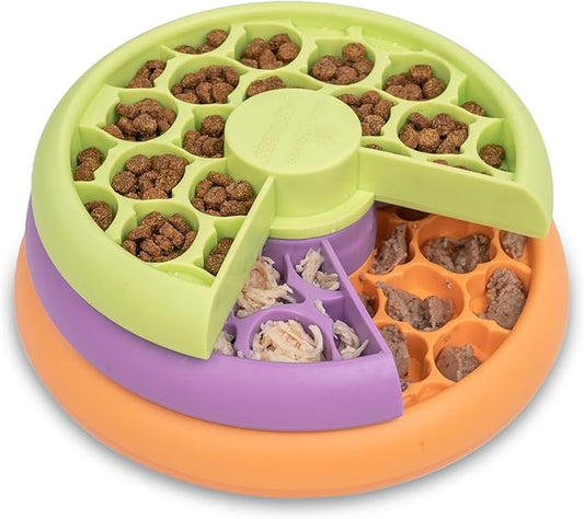 Catstages Kitty Lickin' Layers Interactive Cat Slow Feeder Treat Puzzle Toy, Dry or Wet Food, Mental Stimulation, Foraging Toy with 80+ Compartments