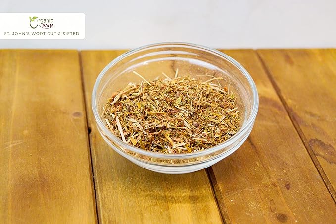 Organic Way St. John's Wort Cut & Sifted (Hypericum perforatum) - Herbal Tea | European Wild-Harvest | Organic, Kosher & USDA Certified | Vegan, Non GMO & Gluten Free | Origin - Albania (1LBS / 16Oz)