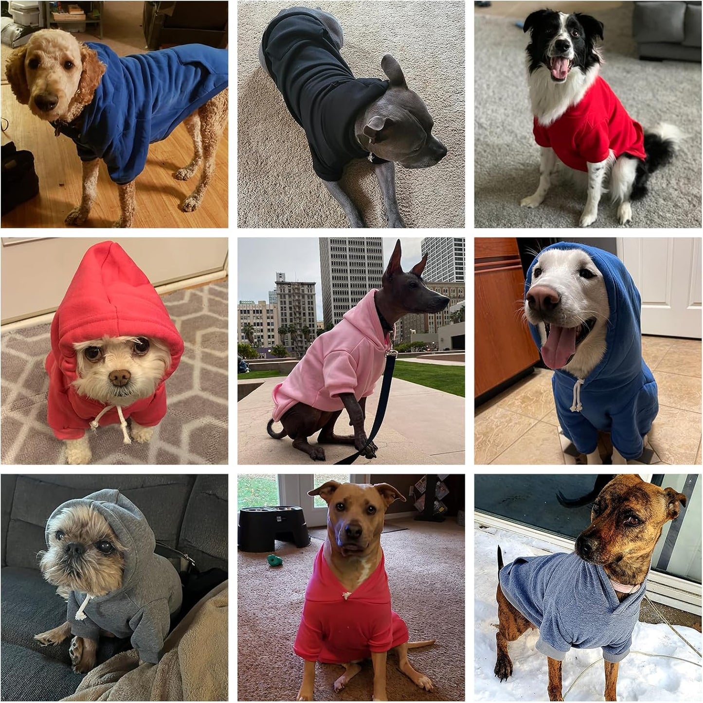 KOOLTAIL Basic Dog Hoodie - Soft & Warm Dog Hoodie Sweater with Leash Hole and Pocket, Dog Winter Coat, Cold Weather Clothes Sweatshirt for Small Medium Large Dogs Puppy Cat Boys Girls Deep Pink XL