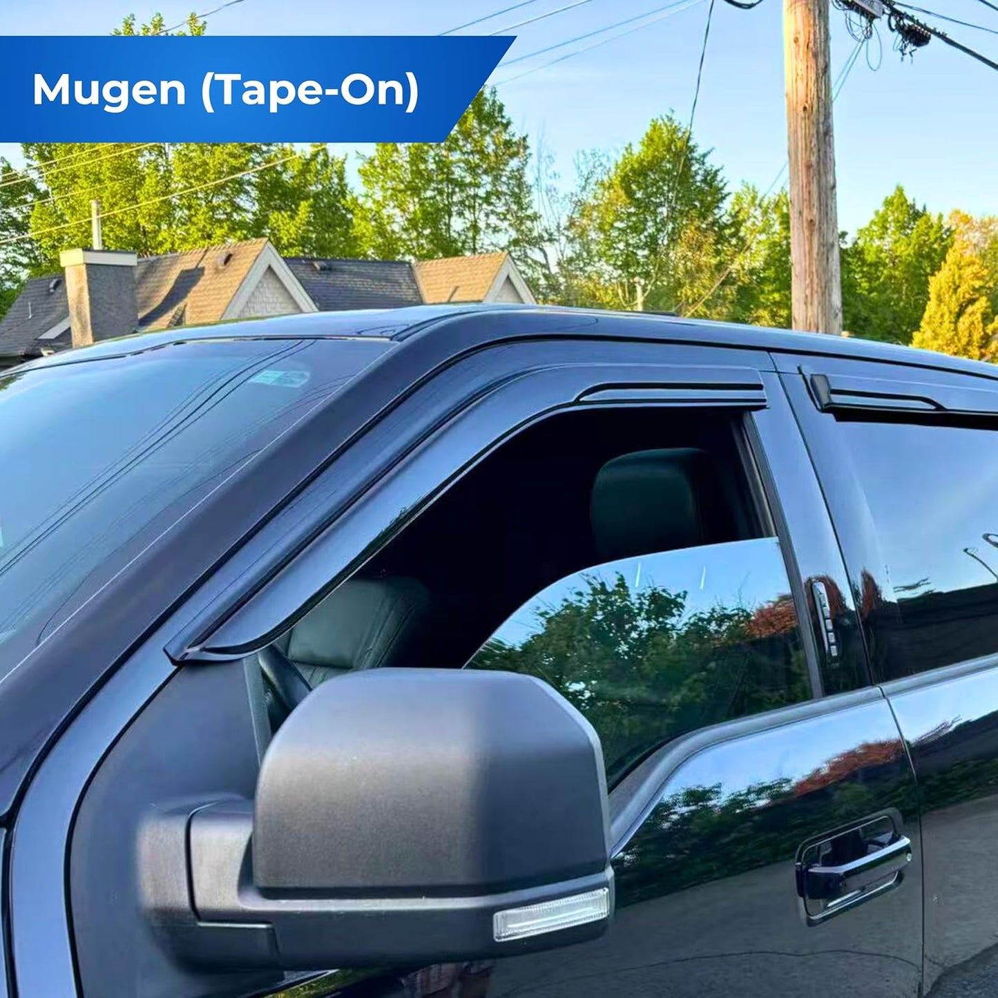 KPY Window Visor Compatible with Kia Soul 2009-2013, 4PC Rain Guard Side Window Vent Deflectors Tape-On Mugen Style, 2009 2010 2011 2012 2013