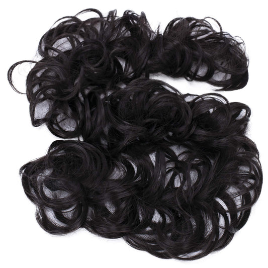 Caisha Hairpiece Hair Wrap Heat-Resistant Synthetic Fibres Curly Messy Updo Dark Brown Hw21