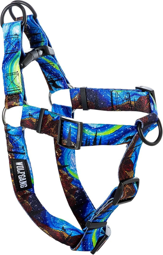 Wolfgang Heavy Duty Adjustable Dog Harness, Pull-Tested for Walking & Training, StarryWolf Print, Large
