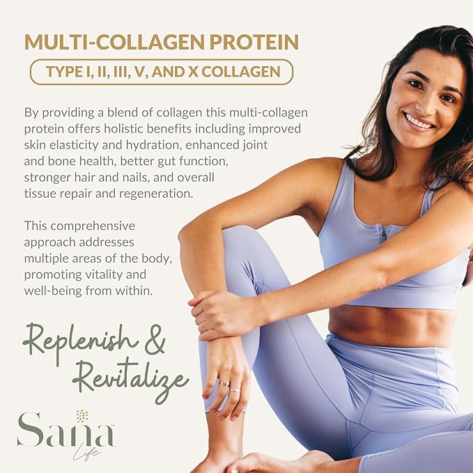 Collagen & Greens Powder, Multi-Collagen Supplement with Hyaluronic Acid for Skin, Hair, Nail & Gut Health - 30 Servings (Hot Cocoa)