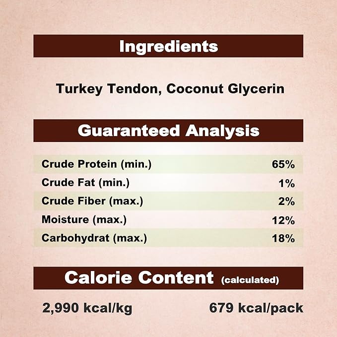 A Freschi srl Turkey Tendons for Dogs, USA-Sourced, Healthy Dog Treats, Rawhide-Free Puppy Chews, Long Lasting, All Natural, Hypoallergenic Dog Treats for Large Breeds, 10 oz Pack Pretzel (L)