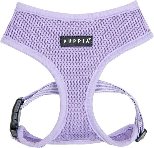 Puppia Soft Dog Harness No Choke Over-The-Head Triple Layered Breathable Mesh Adjustable Chest Belt and Quick-Release Buckle, Violet, X-Small