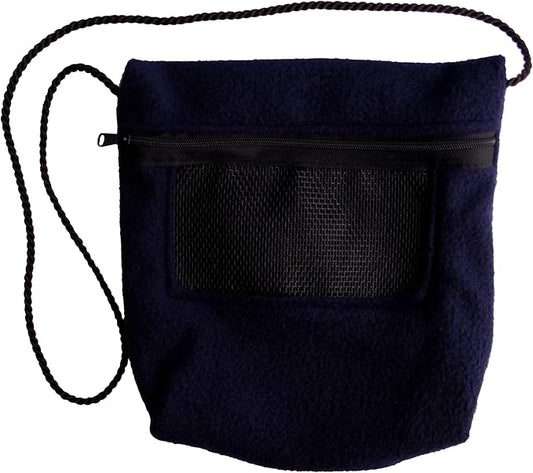 Bonding Carrier Pouch - Premium Bonding Pouch for Sugar Gliders & Other Small Pets - Durable Cozy Fleece Material, Mesh Screen, Silk Rope, & Zipper, Pet Sleeping Bag, Navy Blue