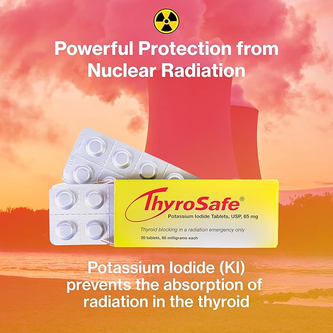 65mg Potassium Iodide Tablets (240 Pack) - Protects Your Thyroid from Nuclear Radiation Exposure