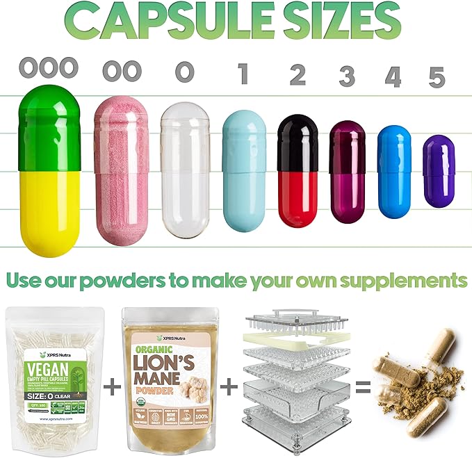 XPRS Nutra Size 1 Empty Capsules - 100 Count Empty Gelatin Capsules - Empty Pill Capsules - DIY Capsule Filling - Pure Bovine Pill Capsules Empty Gel Caps (Red/White)
