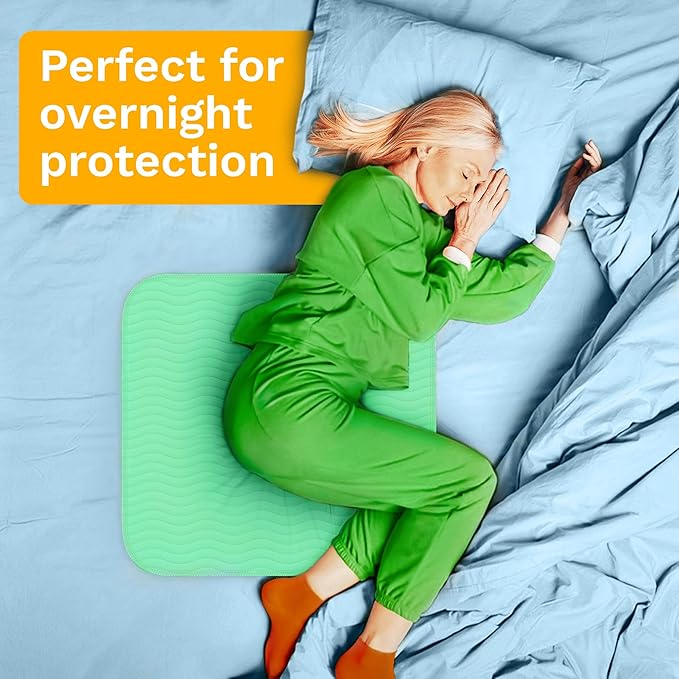 GREEN LIFESTYLE® Washable Underpads - Heavy Absorbency Reusable Bedwetting Incontinence Pads for Kids, Adults, Elderly, and Pets - Toddler Mattress Pads for Bed, Sofa, Floor (Pack of 2 - 34x52)