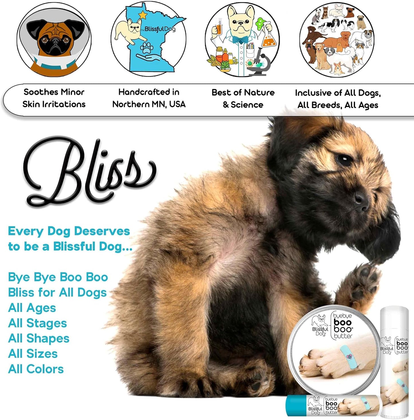 The Blissful Dog 4 oz TIN American Bulldog Booboo Butter