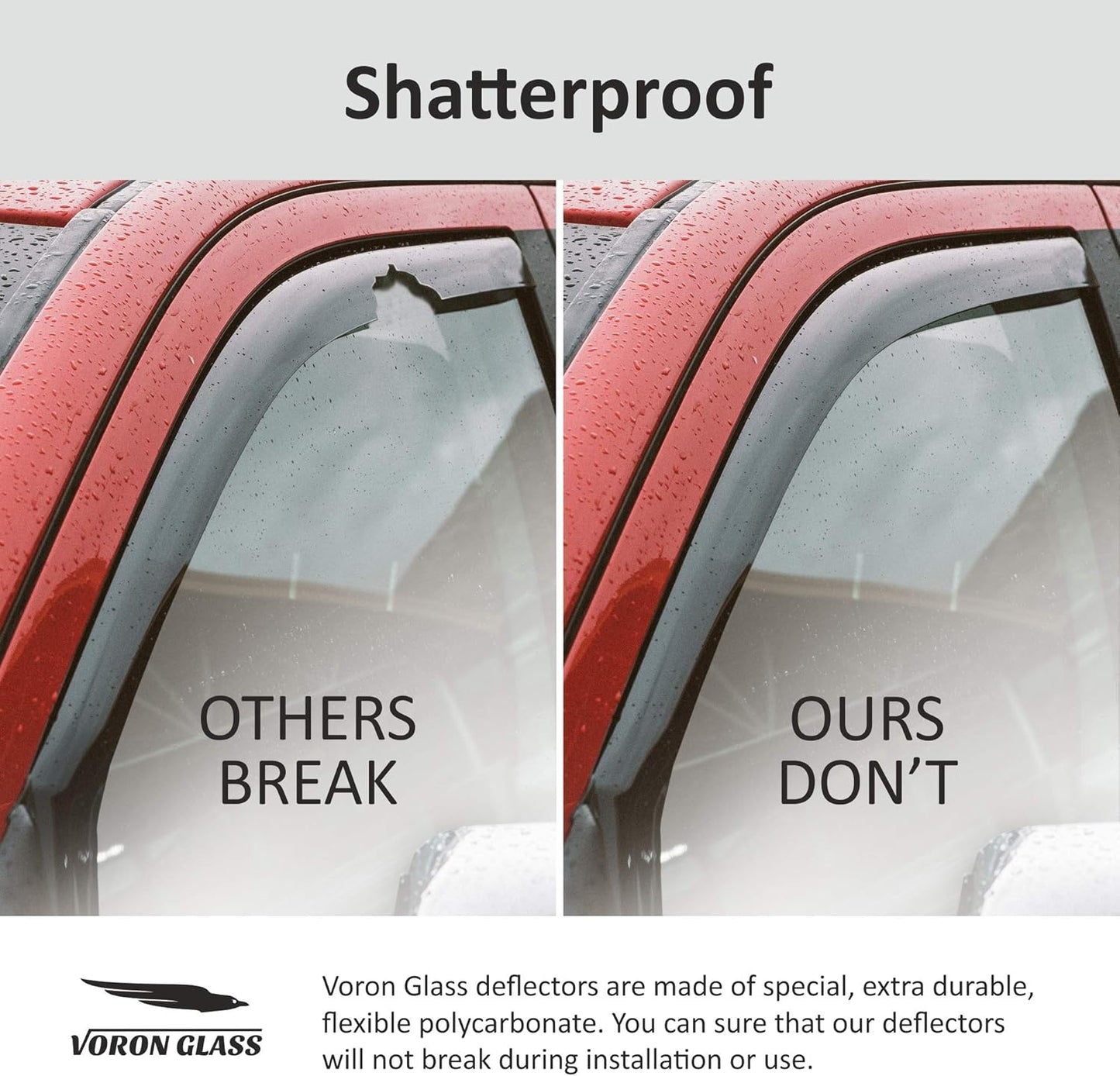 Voron Glass in-Channel Extra Durable Rain Guards for Mazda CX-5 2017-2025, Window Deflectors, Vent Window Visors, 4 Pieces - 200682