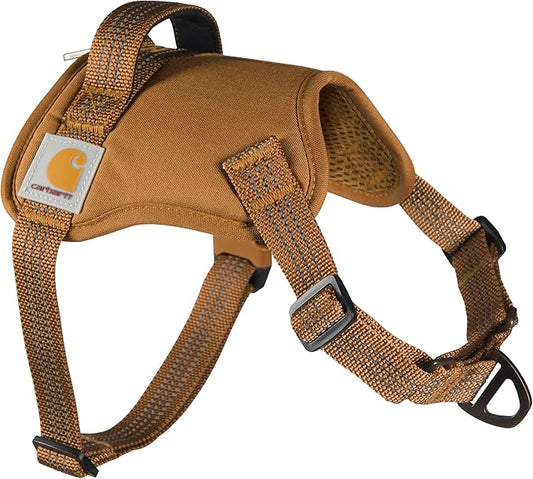 Carhartt Nylon Duck No Pull Dog Harness, Fully Adjustable Dog Harness with Quick Control Handle and Reflective Accents, Carhartt Brown, Large