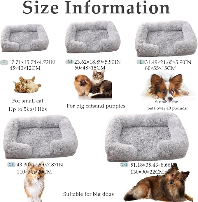 Dog Beds Medium Large Size Dog, Calming Dog Bed with Removable Washable Cover, Waterproof Lining and Nonskid Bottom(Gradient-Rose Pink,L)