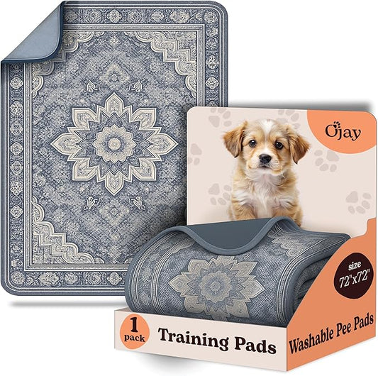 Washable Dog Pee Pads 72x72 1 Pack -Gray Floral