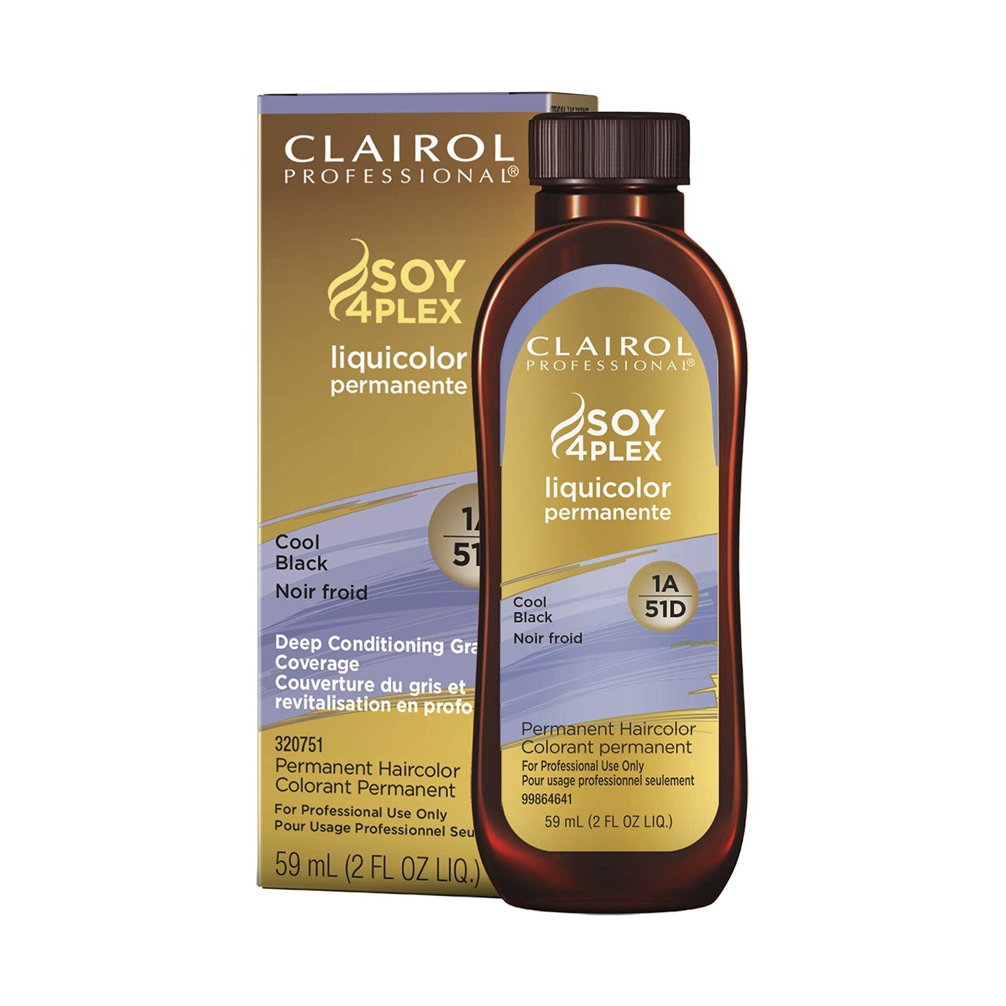 Clairol Professional Permanent Liquicolor For Dark Hair Color, 1A Cool Black, 2 Oz