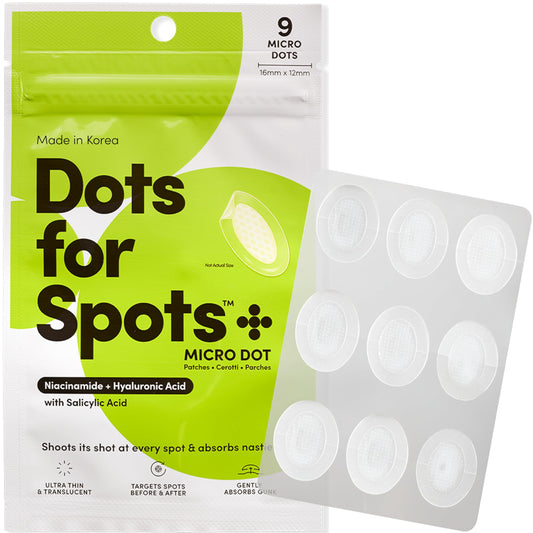 Dots For Spots Micro Dot Pimple Patches (Pack Of 9) - Niacinamide Formula For Face And Body - Discreet Design, Fast-Acting, Vega