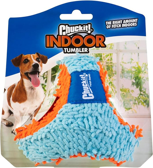 Chuckit! Indoor Fetch Tumbler Toy for Dogs - Interactive Dog Toys for Boredom, 4.5 Inch, Orange and Blue