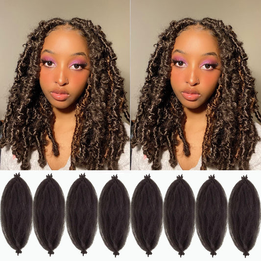 12 Inch Wrapping Hair For Soft Locs 8 Packs Pre-Separated Springy Afro Twist Hair,Marley Hair For Soft Locs Kinky Afro Twist Cro